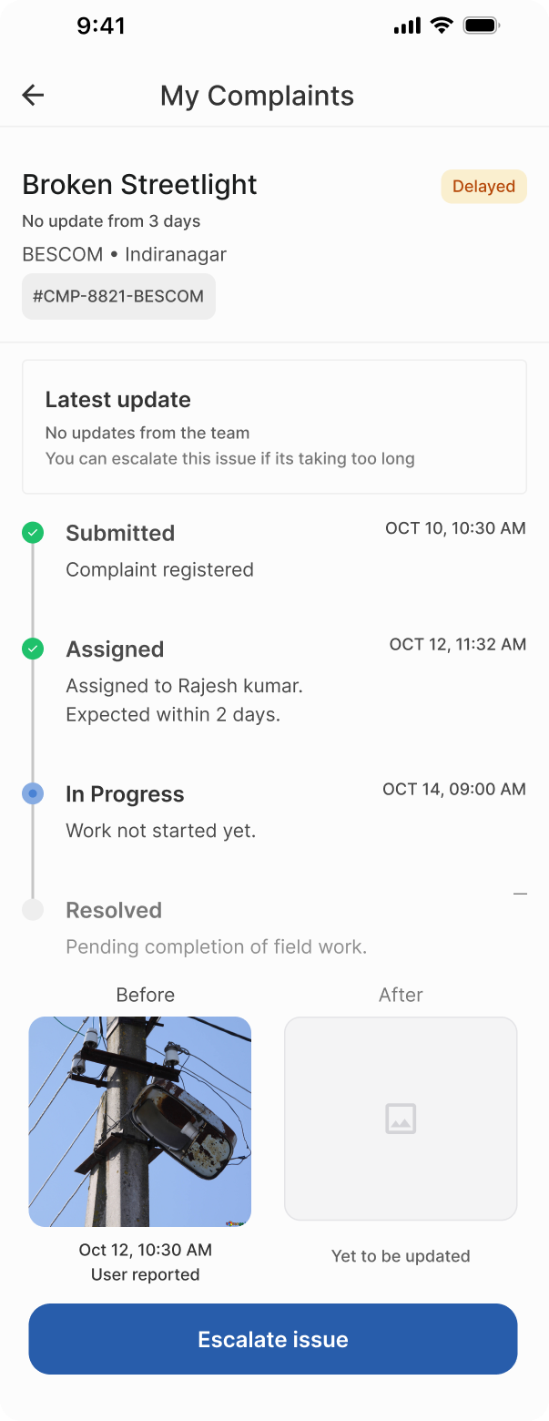 Sahaaya Redesign Decision 1 - Mobile Detail Progress View Component
